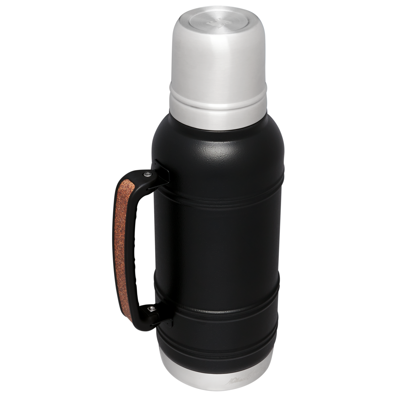 Black Thermos Bottle With Mandala, Water Bottle, Travel Bottle