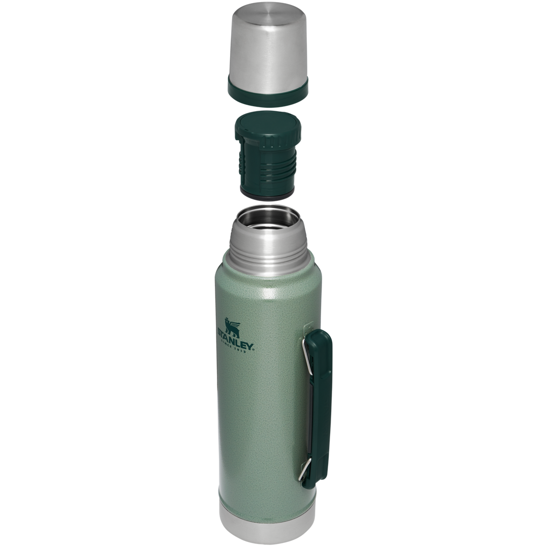Stanley Thermos Classic Vacuum Bottle Hammertone Green 1.1 Qt Stainless  Steel