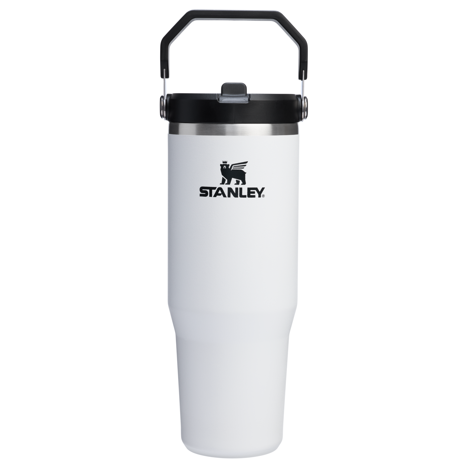 Stanley 30 OZ Ice Flow Flip Straw Insulated Tumbler In Frost White