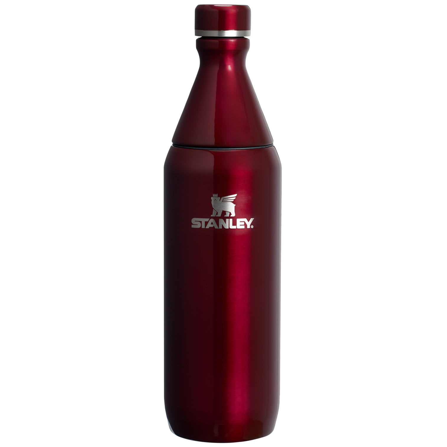 Stanley All Day Slim Water Bottle 20 OZ In Garnet Red Shine Gloss