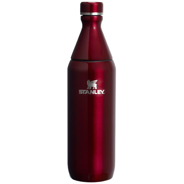 Stanley All Day Slim Water Bottle 20 OZ In Garnet Red Shine Gloss