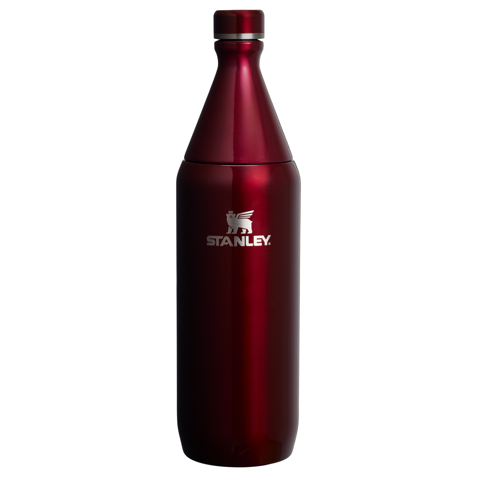 Stanley All Day Slim Water Bottle 34 OZ In Garnet Red Shine Gloss