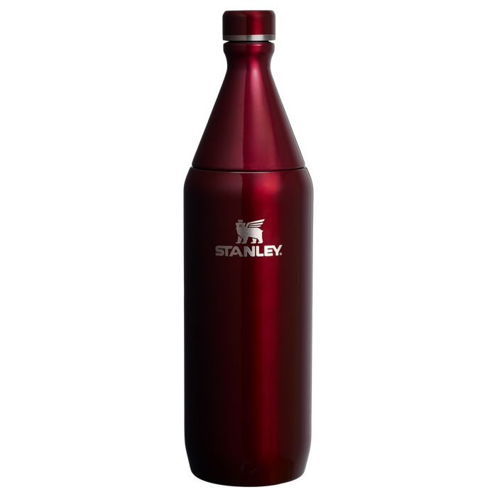 Stanley All Day Slim Water Bottle 34 OZ In Garnet Red Shine Gloss