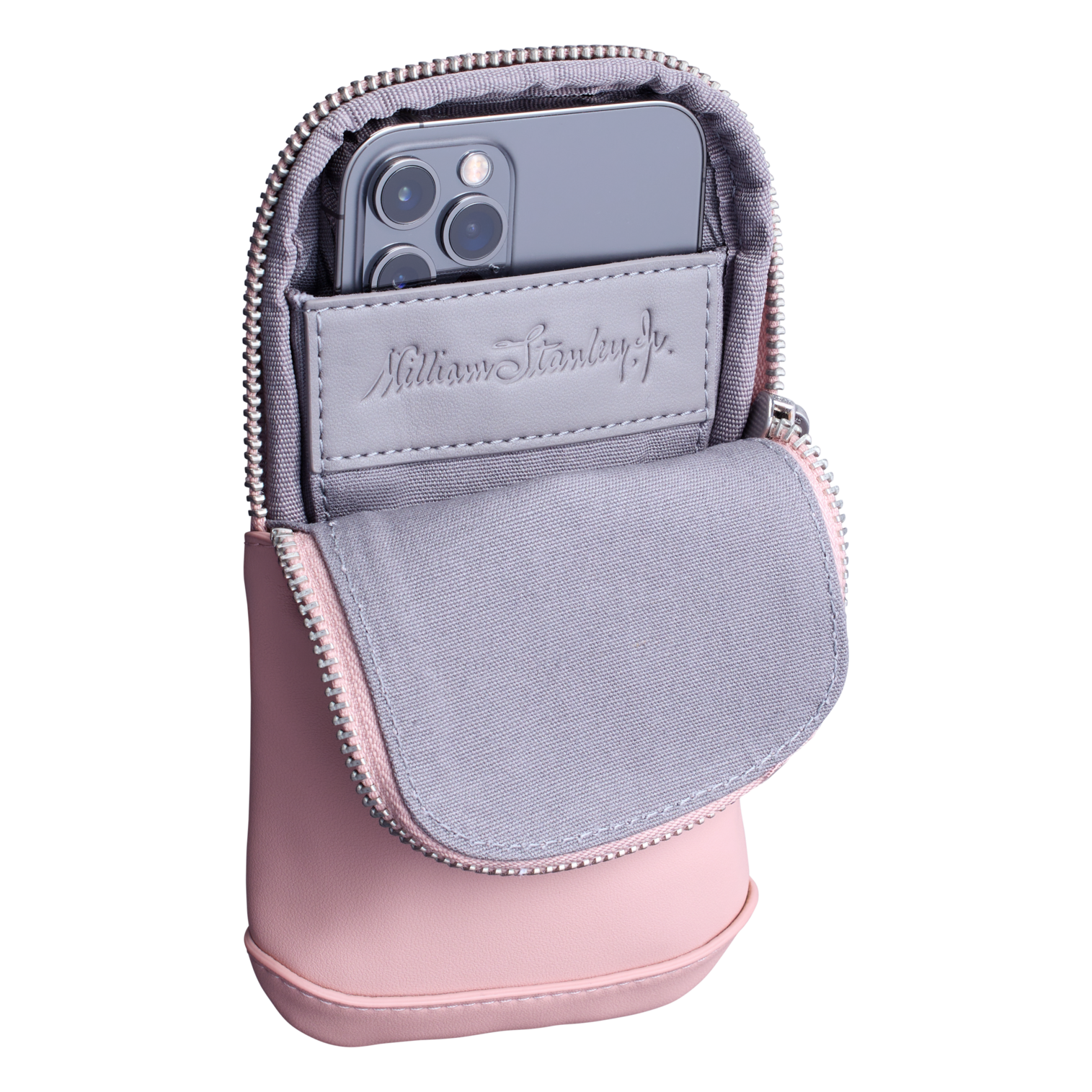 The Stanley Cross Bottle Midi Phone Keys Wallet Case In Rose Quartz Pink