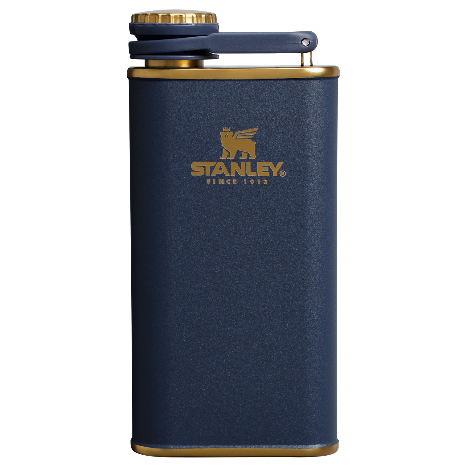 Stanley Easy Fill Wide Mouth Hip Flask 8 Oz In Twilight Gold Navy