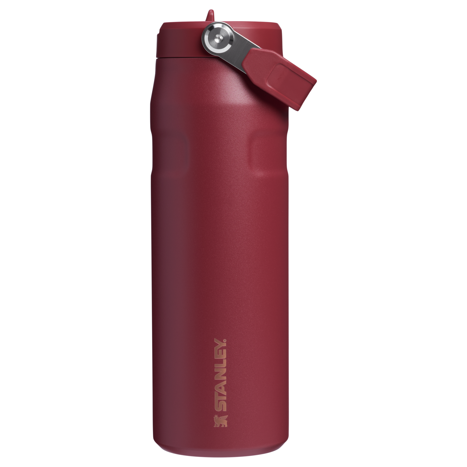 The Stanley IceFlow Aerolight Bottle With Flip Straw 24OZ In Gilded Pomegranate Red