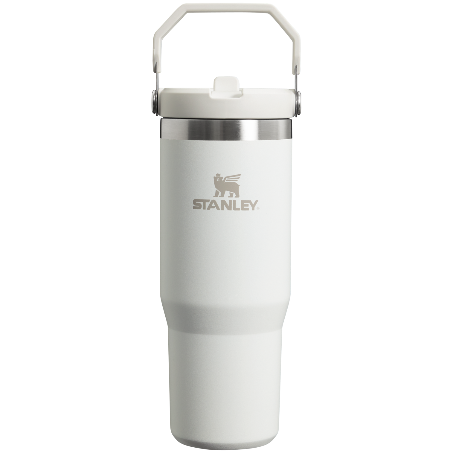 Stanley 30 OZ Ice Flow Flip Straw Insulated Tumbler In Frost White