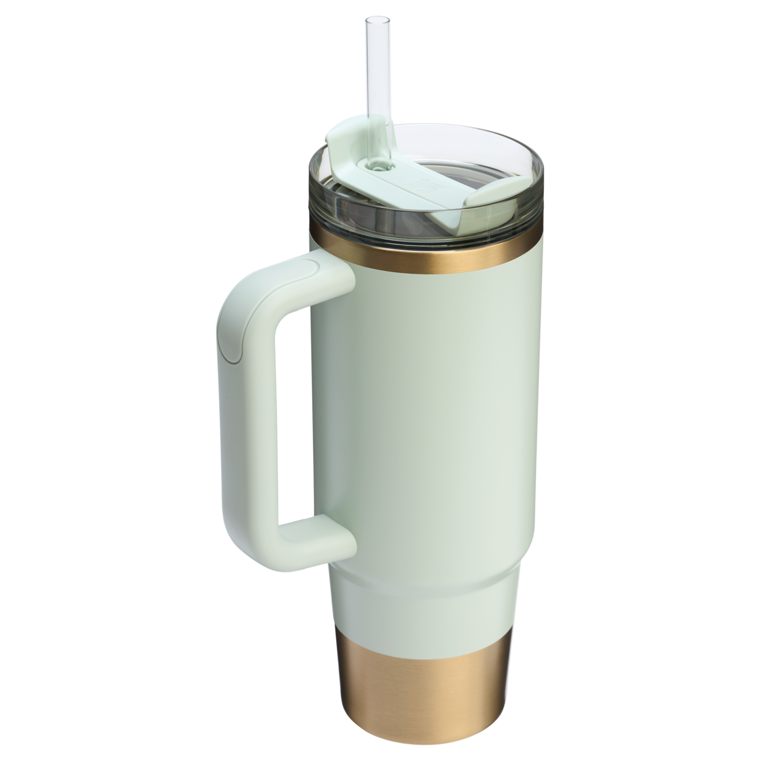 The Stanley Quencher H2.O FlowState Tumbler 30 oz Cup in Gilded Celadon - Comfort & Joy Holiday Collection