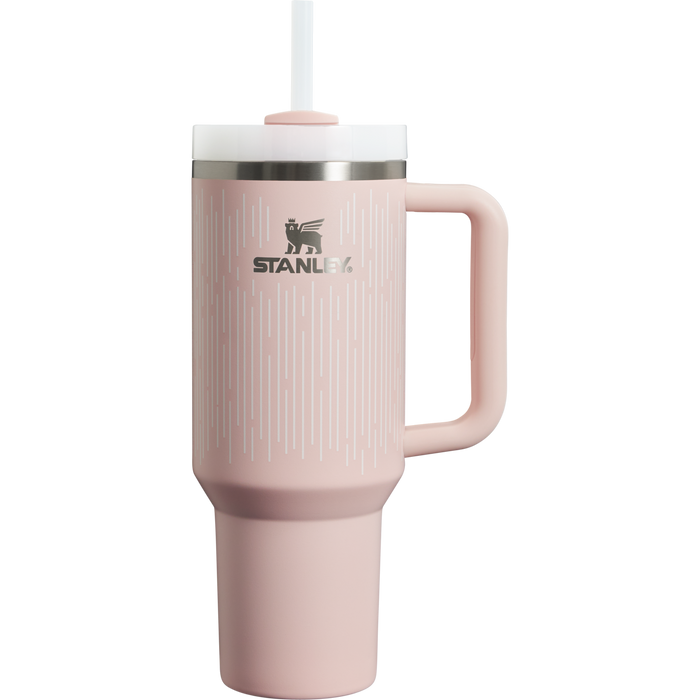 The Stanley Quencher H2.O FlowState Tumbler 40OZ Cup In Bloom Soft Rain Pink