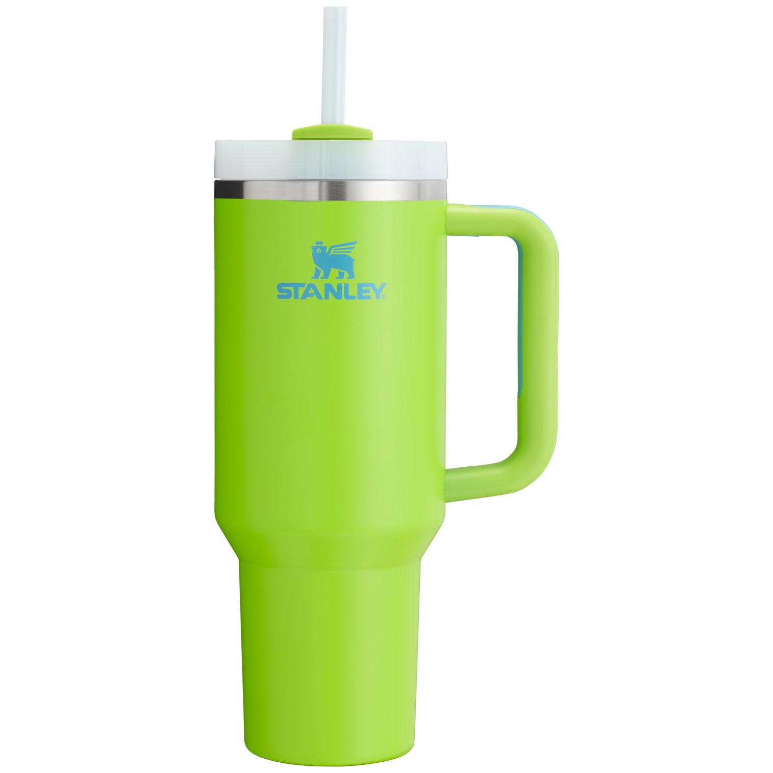 Stanley Quencher H2.O FlowState Insulated Tumbler 40OZ Cup In Bright Lime Green