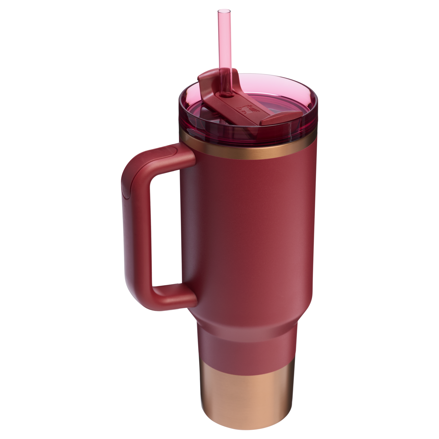 The Stanley Quencher H2.O FlowState Tumbler 30 oz Cup in Gilded Pomegranate Red - Comfort & Joy Holiday Collection