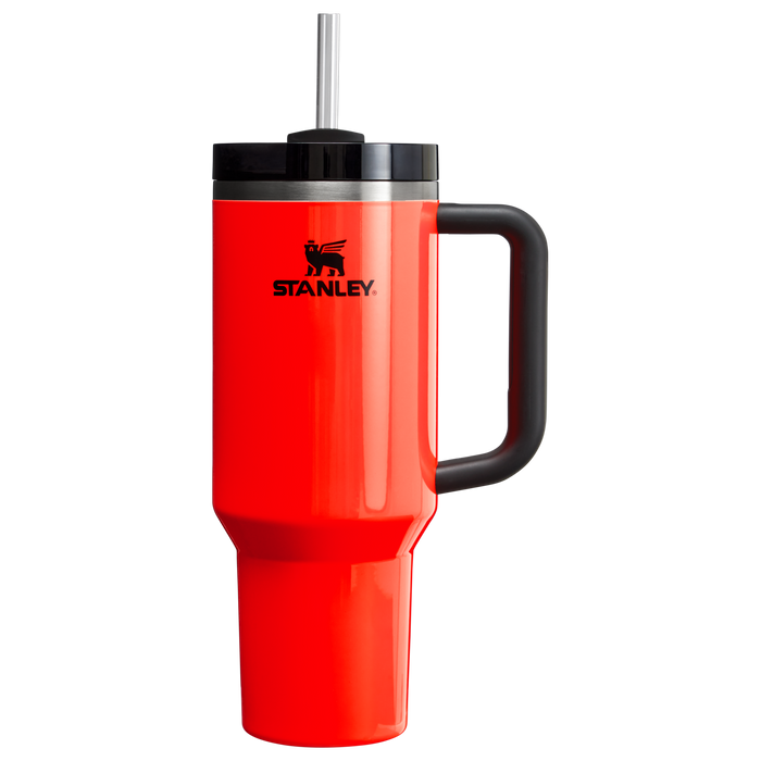 The Stanley Quencher H2.O FlowState Tumbler 40OZ Cup In Neon Orange