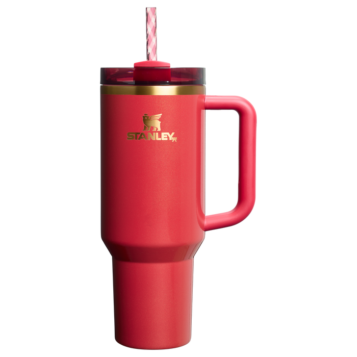 The Stanley Quencher H2.O FlowState Tumbler 40 OZ Cup In Scarlet Tinsel