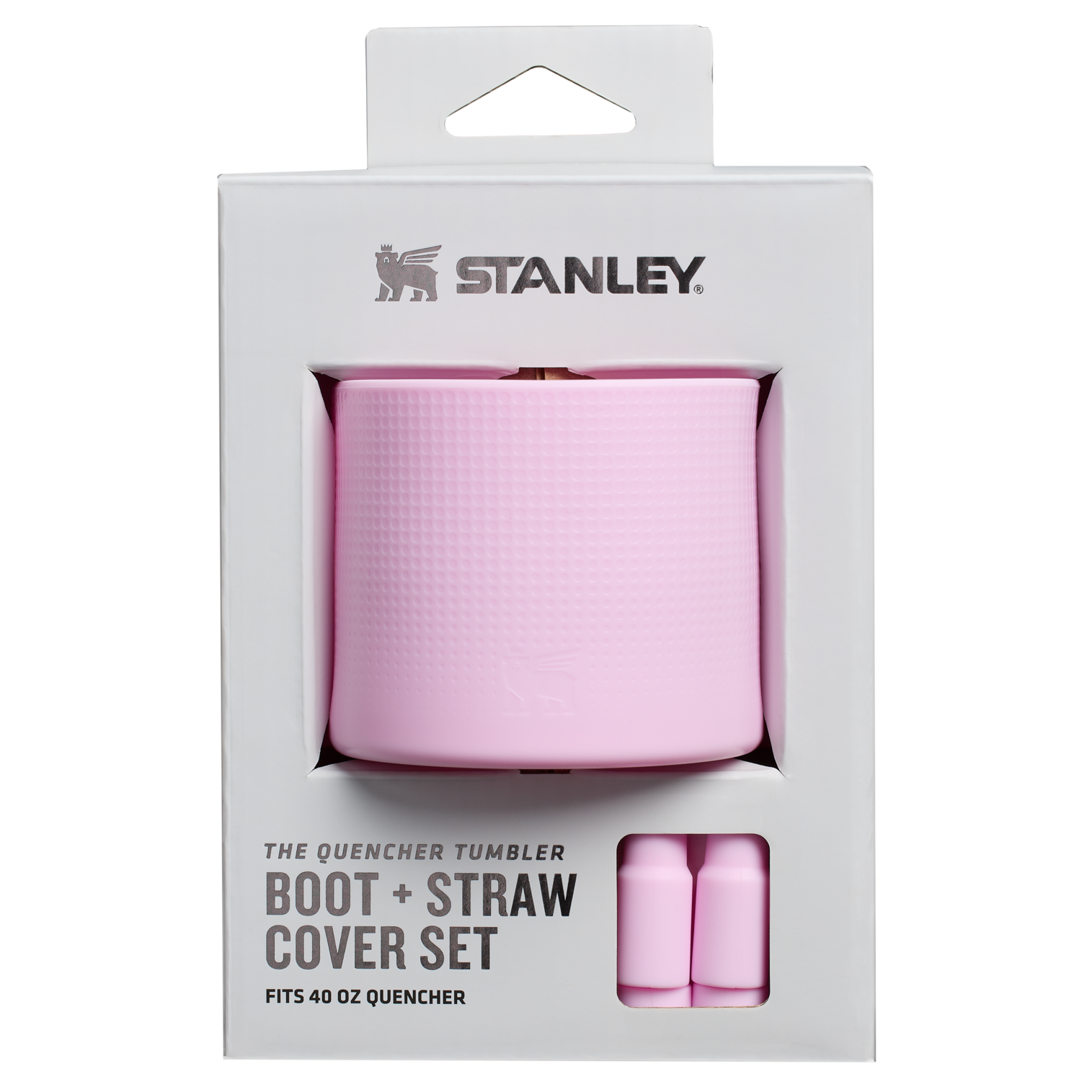 Stanley Quencher Tumbler Boot & Straw Cover For 40 OZ Cups In Cherry Blossom Pink