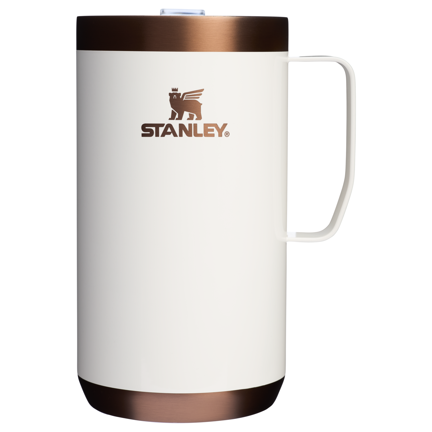 The Stanley Stay Hot Camp Insulated Mug 24 OZ In Gilded Marshmallow White