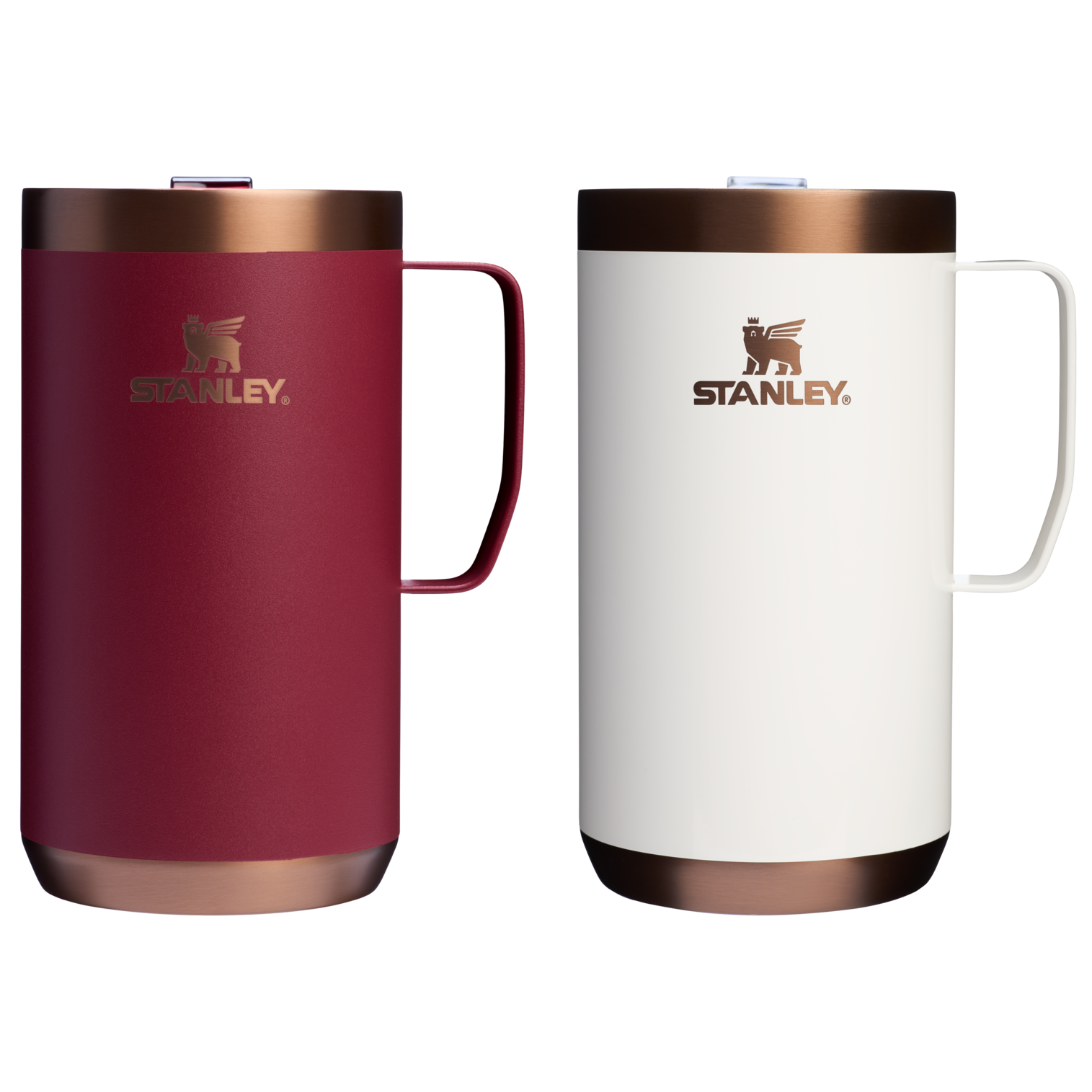 The Stanley Stay-Hot Camp Mug Set 24 oz In Gilded Pomegranate and Gilded Marshmallow