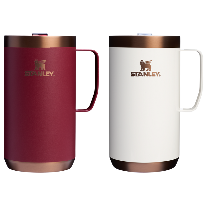 The Stanley Stay-Hot Camp Mug Set 24 oz In Gilded Pomegranate and Gilded Marshmallow